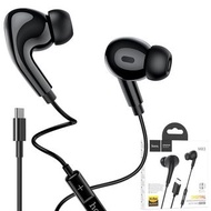 Hoco M83 Digital Wired Earphones with Mic Type C Stereo In-Ear Wire-controlled Type-C Earphone Sports Ear Buds Bass Audio Plug Dynamic Single Button Control Cable 1.2m Surround Sound Headphone Black hoco. Original Series 通用耳機連咪多功能立體聲有線1.2米線控TypeC音頻插頭耳筒黑色