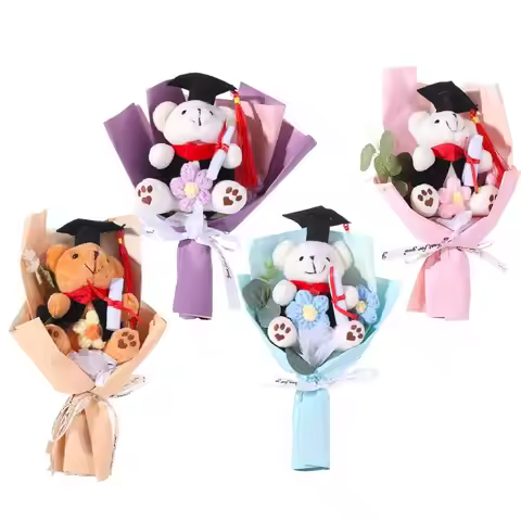 Graduation Season Little Bear Crochet Bouquet Graduation Ceremony Celebrate Party Graduation Flower 