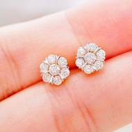 [ 📌พร้อมส่ง ] ต่างหูเพชรแท้ 💎 ทองคำแท้9K (ทอง37.5%) เพชรแท้น้ำ100 เบลเยี่ยมคัต [9KPE1138]