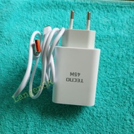 100% Original TECNO 45W Charger POVA 4 Pro and POVA 5.Original HP Built in