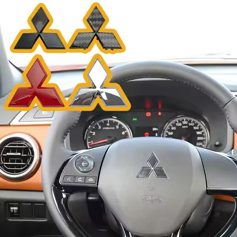 ABS for Mitsubishi Car Logo Steering Wheel Overlay Sticker Buckle Emblem Lancer Outlander Pajero ASX