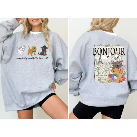 Everybody Wants To Be A Cat Sweatshirt, Disney Cats Sweatshirt, Disney The Aristocats Sweatshirt, Ar