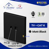 [SIRIM] VHome® Black Switch UV Skin Texture Premium Switches Suis Socket Wall Slim Modern Design 13A