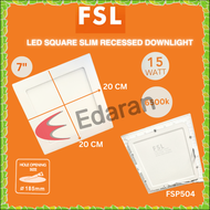 FSL FSP504 7" 15W LED SQUARE SLIM RECESSED DOWNLIGHT - 6500K