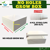 (NO HOLES) GROW BOX/STYRO BOX (BRANDNEW) - WITH 9PCS. STYRO CUPS - FOR HYDROPONICS