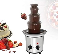 4-Tier Chocolate Fountain MachineElectric Chocolate Fondue Fountain Set with 10PCS Forks,4-lb Capacity Stainless Steel Cheese Fountain Melting Pot for Chocolate Candy, Ranch, Nacho Cheese