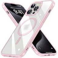 Pink Magnetic Transparent Phone Case Compatible With IPhone 16, 15, 14, 13, 12, 11 Pro Max, 14, 15, 