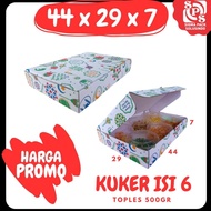 Cake Box_Kering 44x29x7 Box (Earloop) 500 gr Contents 6/cardboard Packing Folding_Front/Cardboard/ Hampers/By By/ kue_Kering Idul Fitri Plain/Motif