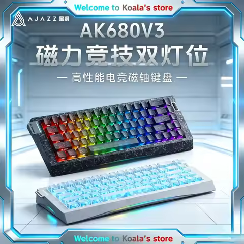 AJAZZ AK680 V3 Mechanical Keyboard Hot Swappable 68 Wired Gaming Keyboard RGB Backlit PBT Keycaps Cu