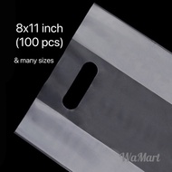 PP Clear Handle die cut (8x11inch) Plastic Bag 100pcs