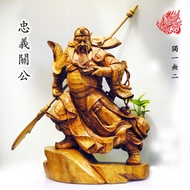 關公關帝，黃金樟木2呎2手工雕 - GUAN YU GOD WOOD STATUE