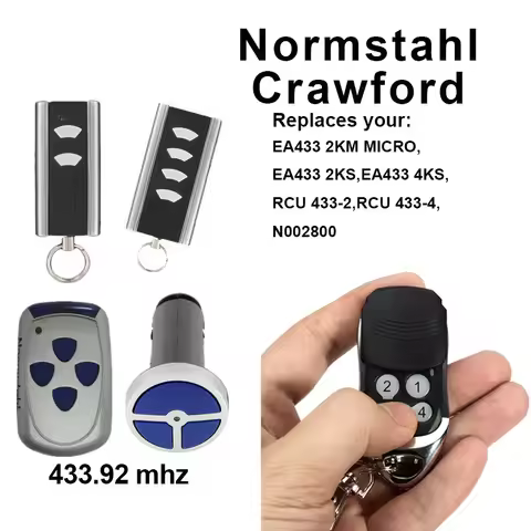 Normstahl CRAWFORD garage door remote control For EA433 2KM MICRO / RCU433-2 / RCU433-4 / N002800 / 