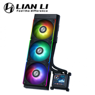 聯力 Hydroshift LCD 360R 黑 (360mm/2.88″LCD水冷頭/側裝式水冷管/預裝ARGB拼接風扇/12cm風扇*3/六年保固)