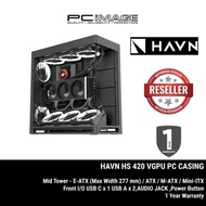 HAVN HS 420 VGPU GAMING PC CASE - BLACK/WHITE - 1 YEAR WARRANTY