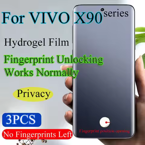 X90Pro+ Soft Screen Protector For VIVO X90 Pro Privacy Hydrogel Film X90s X90 ProPlus Fingerprint Un