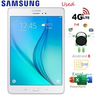 Original SAMSUNG GALAXY TAB A 8.0 SM-T355 SIM 4G LTE 8 Inch Tablet PC Android 8 system Qualcomm Snapdragon Quad-core 1.2 GHz with Microsoft Office Chrome 8 Inch Call Phone WiFi Bluetooth Camera 16GB Second Hand