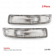 เสื้อไฟหรี่กันชน ข้างซ้าย+ขวา 2 ชิ้น สีขาว สำหรับ Toyota Corolla AE101 AE102 ปี 1993-1994