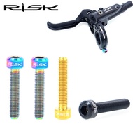 RISK Bicycle 2 PCS M5x25mm Titanium Alloy MTB Brake Lever Fixed Screw Mountain Bike Extended Brake Handle Clamp Ring Bolts