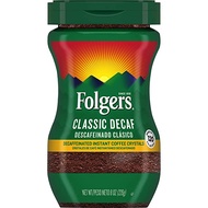 Folgers Classic Decaf Decaffeinated Instant Coffee Crystals 226 g (8 oz) Expiry: Nov. 7, 2024