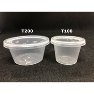 TAPAU - 2oz Round Disposable Plastic Food Container T200 ( 100pcs± ) TAGE 50ML Plastic Container