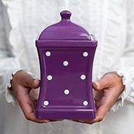 City to Cottage Handmade Purple and White Polka Dot Large Ceramic 31.5oz/900ml Kitchen Storage Jar w