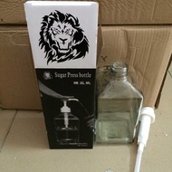 Imported Taiwan Lion King Glass Sugar Press Bottle Fructose Press Bottle Hand Pressure Fructose Quan