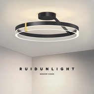 Modern Bedroom Round Ceiling Chandelier Black Gold Aluminum Ceiling Lamp RC Dimmable Ceiling Light F