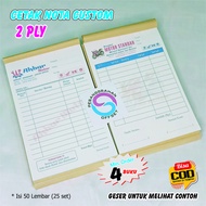 Cetak nota custom 2 ply isi 50 lembar (25 set)/ Bon kontan / Nota Olshop / Nota Laundry / Pesanggrah