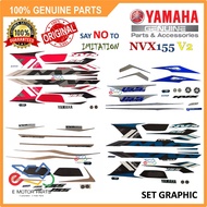 NVX V2 GRAPHICS SET NVX155 V2 STICKER BDL BODY STRIPE CYAN RED WHITE BLUE [100% ORIGINAL YAMAHA ]- B