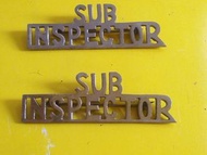 副督察，極珍罕絕少有 1945-50年代初 Royal Hong Kong Police 皇家香港警察  Sub Inspector 副督察肩章,  原裝 "副督察" 此官階只出現很短時間，後來很快被