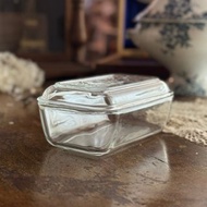 50399-迷人法國Arcoroc奶油盤 玻璃蓋上牛圖案