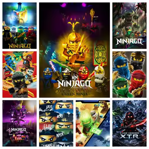 N-Ninjago 5D DIY Full Round Diamond Painting For Living Room Gift Home Bedroom For Living Room Decor