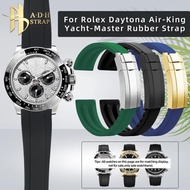 For Rolex Daytona Air-King Yacht-Master Blackwater Ghost Sports Waterproof Rubber Watchband 20mm 21m