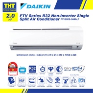 Daikin (2.0HP) R32 Non Inverter Air Conditioner FTV-P Series (Smart Control) With Gin-Ion Blue Filter FTV50PB3WMLF