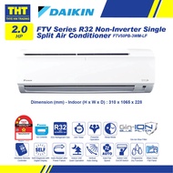 Daikin (2.0HP) R32 Non Inverter Air Conditioner FTV-P Series (Smart Control) With Gin-Ion Blue Filte