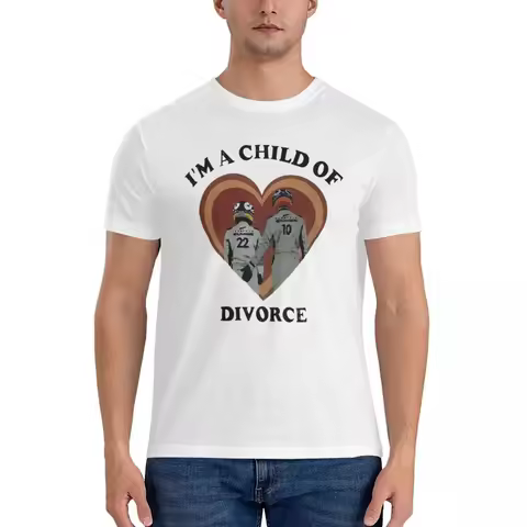 100% Cotton Im A Child Of Divorce T-shirt Men Funny Oversized T Shirt Men O-Neck Summer Shirts Tops 