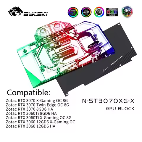 Bykski N-ST3070XG-X,RGB GPU Water Block for ZOTAC Geforce RTX 3070 X GAMING OC 8G/Twin Edge/ZOTAC 30