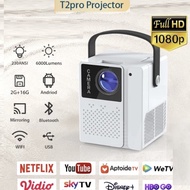 SMARTCOM T2 PRO 230 ANSI 6000 Lumen HD Projector Mini Portable Home Theater Projector Android TV