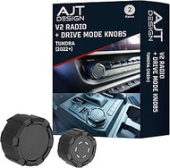 AJT DESIGN V2 Radio and Drive Mode Knob Set for 2022+ Toyota Tundra, CNC Machined Aluminum | Black