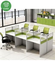 辦公室套裝 一站式配齊 現代簡約辦公四件套（桌+椅+屏風+推櫃桶）辦公枱 辦公椅 櫃桶 隔開屏風 免組裝發貨 專業搭配省心省力 創業者開工必備套裝 辦公桌椅屏風文件櫃一站式配齊 【立方傢俬】專營買賣二