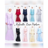 Rafaella Peplum Lace Exclusive. 9130 Rafaella Peplum Lace. Baju Kurung Peplum Lace Sulam. Baju Tunan
