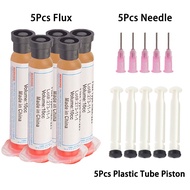 5Pcs No-Clean Solder Flux Paste 10cc RMA-223 with Needle Tips for BGA SMD PGA PCB LED Chip Electroni