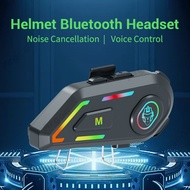 Motorcycle Helmet Bluetooth Headset Helmet Intercom Headset with EVC Noise Cancellation Stereo Music IPX5 Waterproof for All Helmets