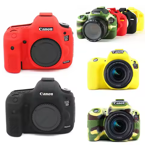 Silicone Skin Case DSLR Camera Bag Cover for Canon EOS R 6D 7D 80D 800D 750D 4000D 5DSR 5D Mark III 
