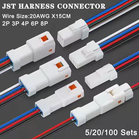 5/20/100sets JST JWPF 02t/02r Waterproof JWPF Series 2p/3p/4p/6p/8p Connector Male Female Plug Docki