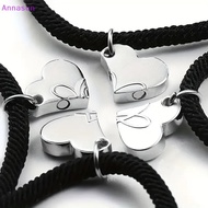 Annasun Four-leaf Clover Magnetic Best Friendship Bracelets For 4pcs Women Men Magnet Heart Best Fri
