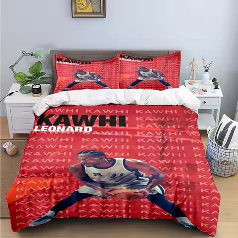 Fashion No2 Basketball Star K-Kawhi L-Leonard Print Bedding Sets Bed Supplies Set Duvet Cover Bed Co