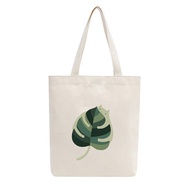 Túi Tote Vải Canvas Mộc GINKO có dây kéo khóa ( túi con ) from basic  In Hình Cat With Leaf M08