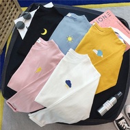 [BUY 1 FREE 1] M-2XL Women Long Sleeve Weather Pattern Embroidery Round Neck T-Shirt