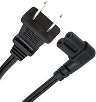 CY Cord NEMA 1-15P Outlet to IEC60320 C7 90 Degree Angled 18AWG Power Cable 1.0m